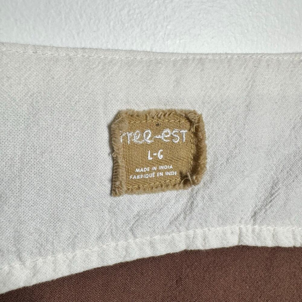 Free People St. Tropez Tunic Mini Dress Women L Umber Earth Combo Boho Coastal - Picture 6 of 8